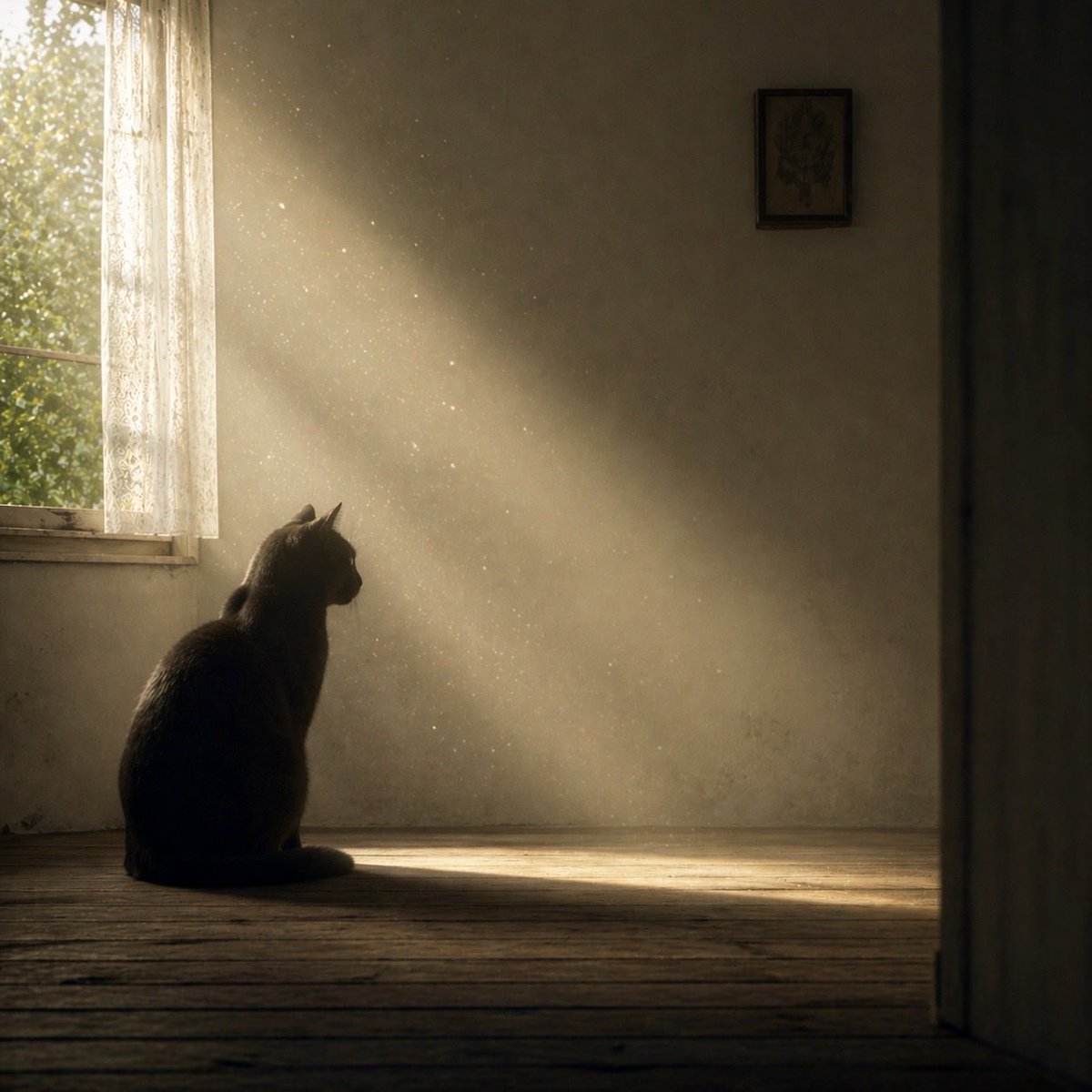 liminal_ar_l's tweet image. 朝の光が差し込む。

猫は、動かない。

なにもない場所を、見ている。

——まだ、気づかない。

#猫
#猫のいる暮らし
#LiminalSpace
#創作
#写真詩