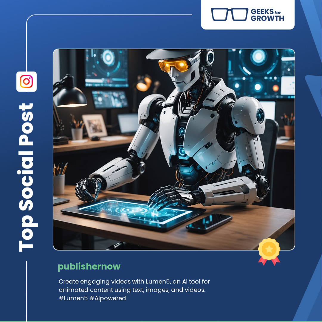 TGG_Henderson's tweet image. Our shoutout for the social post of the day goes to @publishernow on Instagram. From @publishernow: Create engaging videos with Lumen5, an AI tool for animated content using text, images, and videos. #Lumen5 #AIpowered
