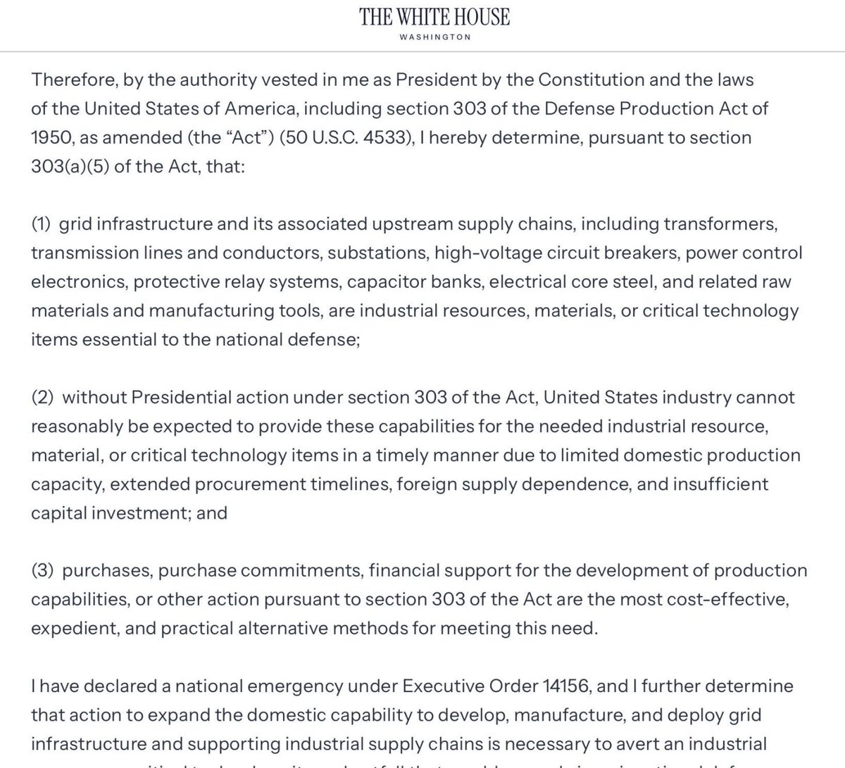 SixSigmaCapital's tweet photo. Defence Production Act Cheat Sheet. 

3 major hurdles the government is stepping in to solve are Limited Domestic Capacity, Extended Procurement Timelines and Insufficient Capital Investment. 

Tickers:
$CLF $X $GEV $SMERY $SPXC $PWR $HUBB $ETN $EMR $ENPH $SEDG

Cheers. https://t.co/gnAB8gxX4m