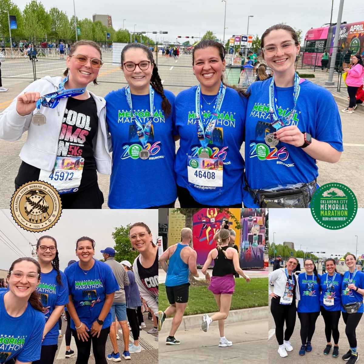 OSBI_OK's tweet photo. Our OSBI Criminalistics Services Division participated in the 2026 @OKCMarathon 5K run. 

We appreciate all the runners from across Oklahoma who made it out to downtown OKC this weekend. We’re proud of our OSBI for being a part of the Run to Remember! 

#OSBI #runtoremember https://t.co/qxj4K7KEkl
