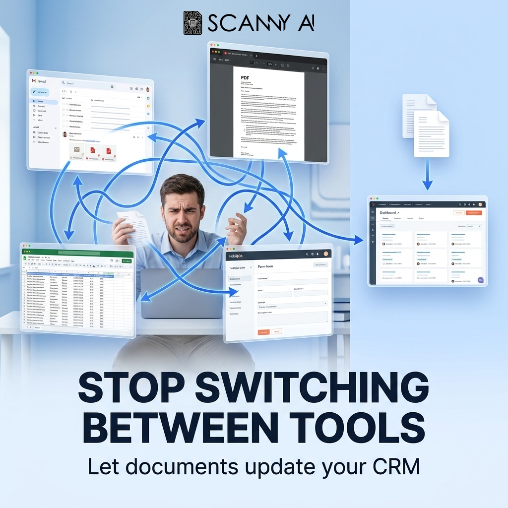 scannyai's tweet photo. Too many tools for one task?

Email, PDF, spreadsheet, CRM.

Scanny AI connects it all.

See how
https://t.co/Mm8mLCrGVh https://t.co/LdKlD6DymX