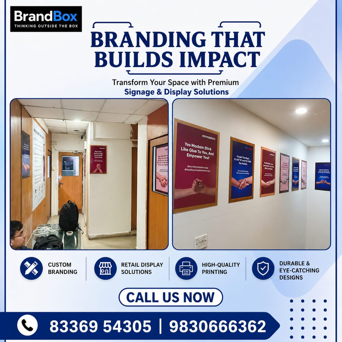 BRAND_BOX700's tweet image. Make your space speak for your brand. ✨
Premium signage, stunning displays, and impactful branding solutions designed to attract attention and leave a lasting impression.
#BrandBox #BrandingSolutions #SignageDesign #DisplaySolutions #CustomBranding