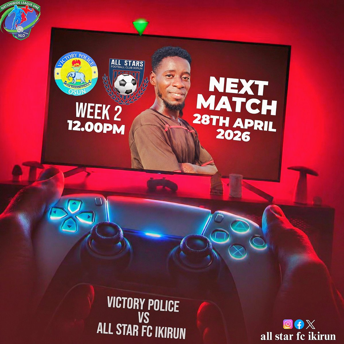 allstarfcikirun's tweet photo. 🔥 NEXT MATCH — NO MERCY ⚽
We’re coming for our FIRST WIN 💥
Victory Police FC… be ready! 👀
📅 Apr 28 | ⏰ 12PM
📍 Lanreleke Sports Complex, Ileogbo
Pull up. Be loud. Back the team. 🖤
NO VIOLENCE — JUST FOOTBALL.
#trendingnow #sports #football #scoutme #footballworld https://t.co/wWCj4WwFr3