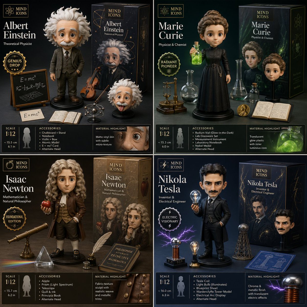 Scientists as Luxe Collectible Figures: A Premium Toy Launch - PromptGather image 1