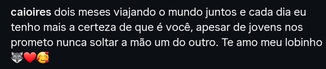 O recado é claro: estão bem, felizes e blindados de toda maldade, vinda de quem for. Muito significativa essa declaração nesse momento, reforçando que estão mais unidos do que nunca. AMO MUITO VOCÊS! ♥️