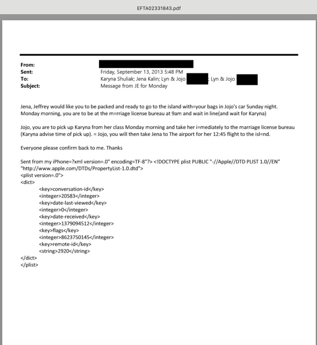 WilliamHar12756's tweet photo. Lesley Groff helped with the logistics of a sham marriage to fool immigration while in the employ of Jeffrey Epstein. In these two emails (which show the same email but redacted in different places), we can see her @lisapodcasts @TanyaLukyanova_ @CTCentinal @MomTerminator (1/3) https://t.co/BtodUiYEtH