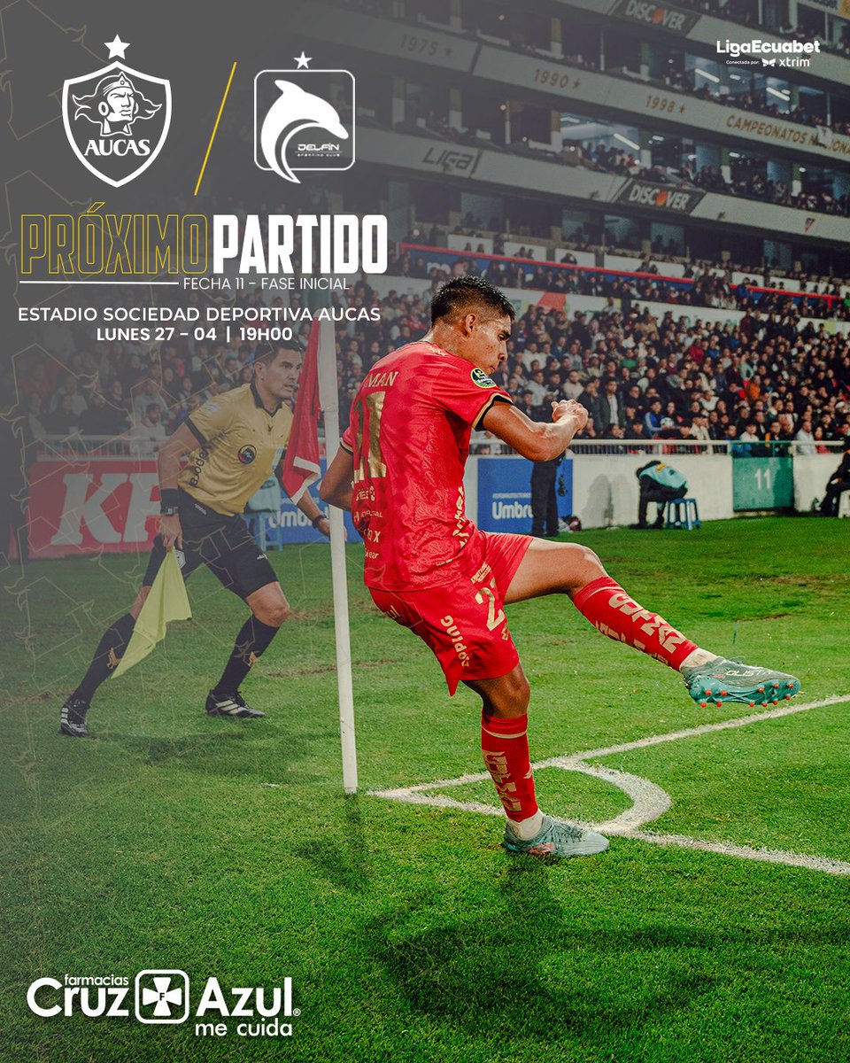 Aucas45's tweet image. 📌Próximo Partido.
🆚 @delfinsportingclub
📅 27/04
🕕 19h00 
🏟️ Estadio Sociedad Deportiva Aucas
🎟️ tickets.superticket.ec/event/hinchada…

#Aucas2026
#Creer