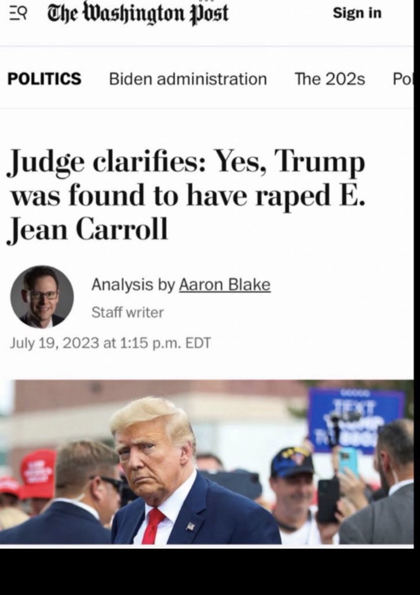 cg_evie's tweet photo. @atrupar @chinacatsun1013 “I was exonerated”. Lol😂 

Every single day, just today, maga, the GOP, tweet that he’s not a convicted felon, adjudicated rapist. They have to lie bc the truth is they defend a deviant, lying, psychopath felon. So what did that do? Makes this jerk think everyone is going along. https://t.co/YbGyLDVm7J