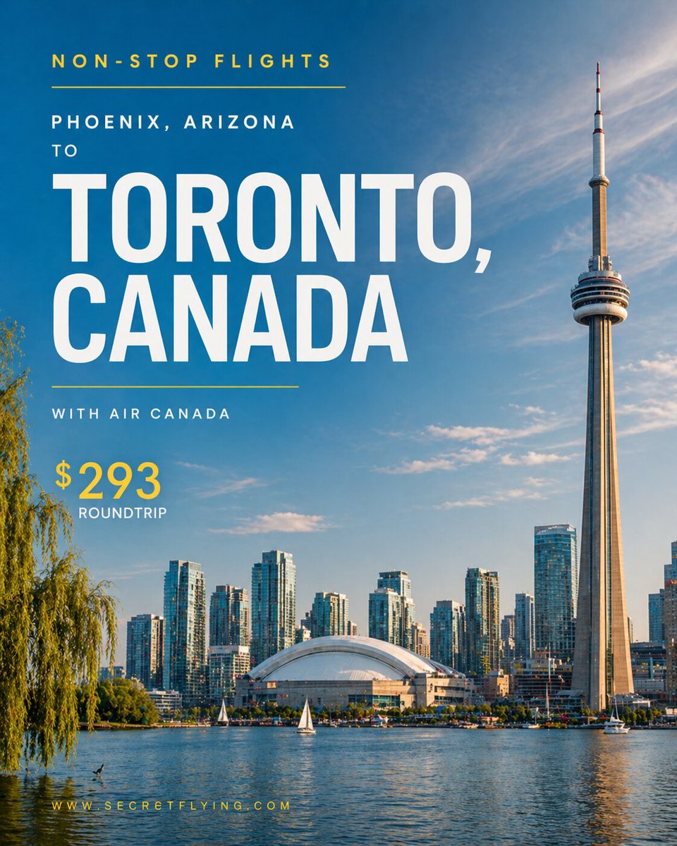 SecretFlying's tweet image. Non-stop from #Phoenix, Arizona to Toronto, Canada for only $293 roundtrip with Air Canada #Travel

secretflying.com/posts/phoenix-…