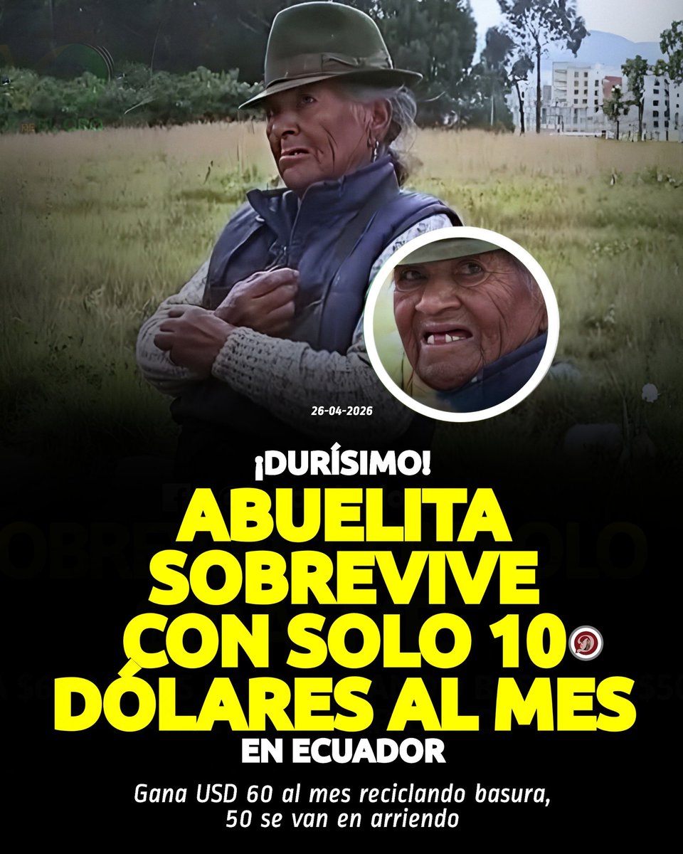 ¡TRISTE REALIDAD DE MARÍA DE 84 AÑOS! 🇪🇨 A sus 84 años, María Naocho recorre las calles de Quito desde las 7:00 a.m. hasta las 6:00 p.m., recogiendo lo que otros desechan mientras intenta sostener su vida día a día.

Detalles 
instagram.com/p/DXnN9aWDDC6/…