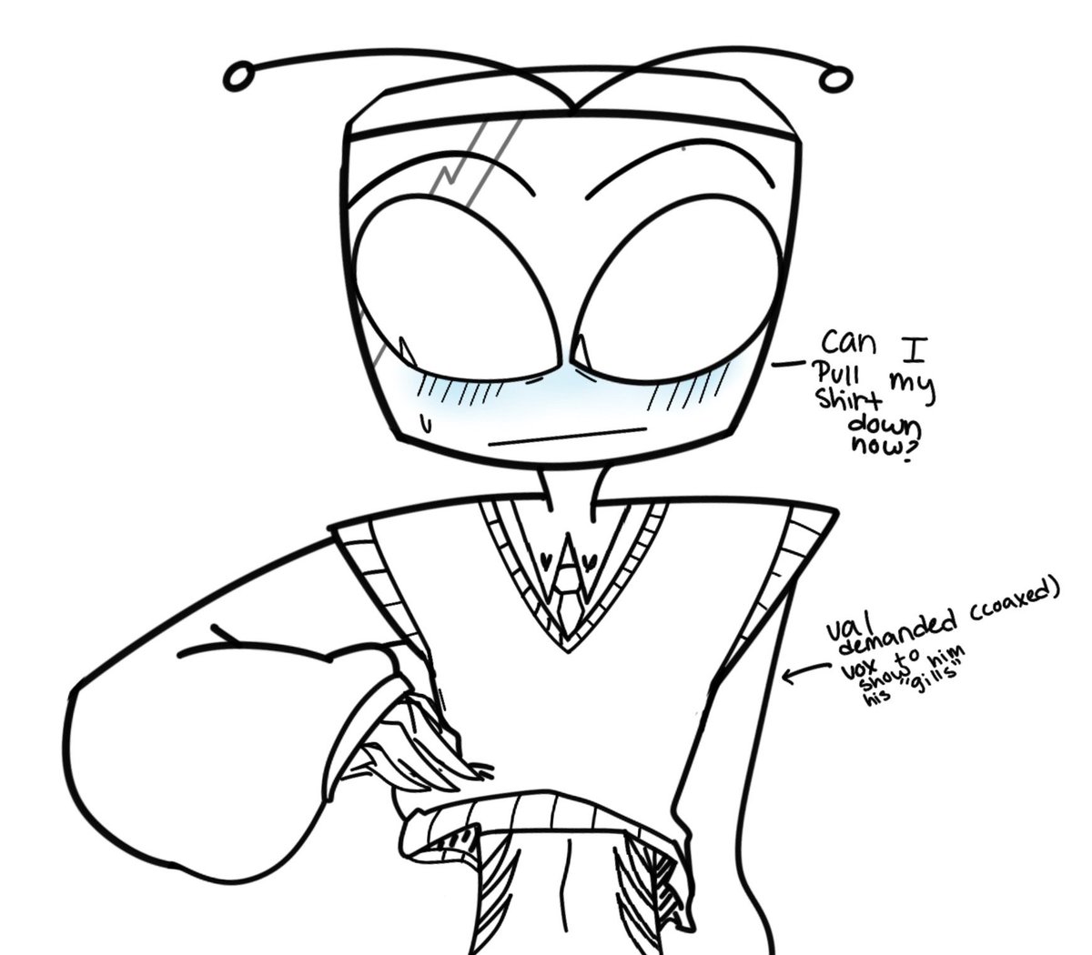 vovotexx's tweet image. Val got his wish + a bonus 🤭😂 #voxval #staticmoth #hazbinhotel