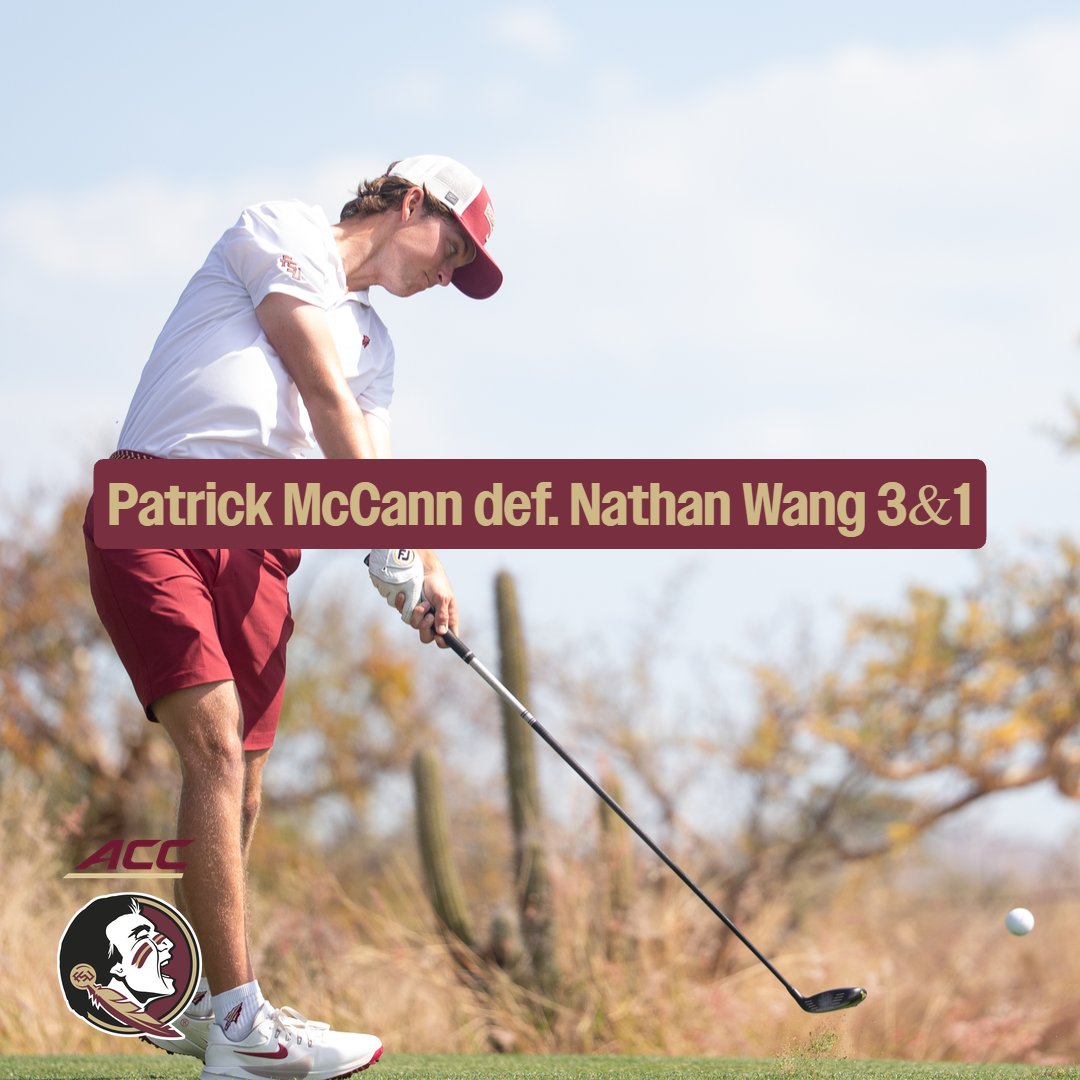 FSUGolf's tweet image. Patrick McCann adds another point for the #Noles

We're tied 2.5-2.5

#NoleFamily