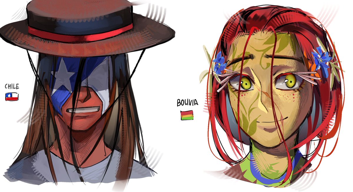 POIKOO_'s tweet image. Por fin tenemos diseño de Bolivia, se parece un poco a Colombia uwu

#countryhumans #chile #bolivia