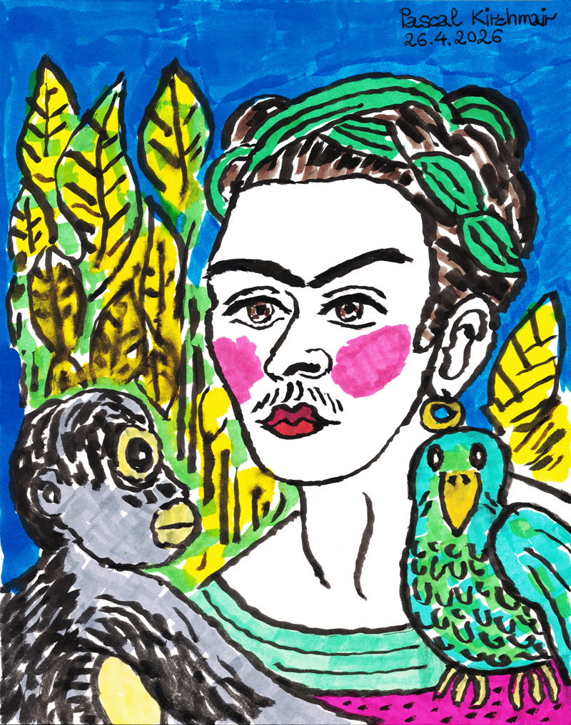 vivicorsi's tweet image. #Frida #FridaKahlo #artist #Papagayo #Mexico #Mexiko #art #cartoon #caricature #ilustración #illustration #dibujo #drawing #Caricatura #portrait #retrato #pascalkirchmair #arte #desenho #Affe #painting #Papagei #Kunst #Zeichnung #pintura #parrot #Affe #spidermonkey #ilustração