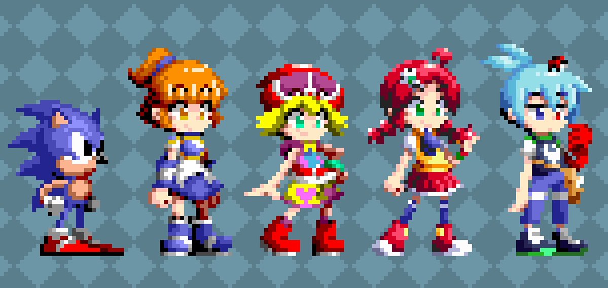 なんとか後の3人を完成させました
シグ！お前の眉毛のバランスムズすぎるんだよ！！
#pixelart #ぷよぷよ