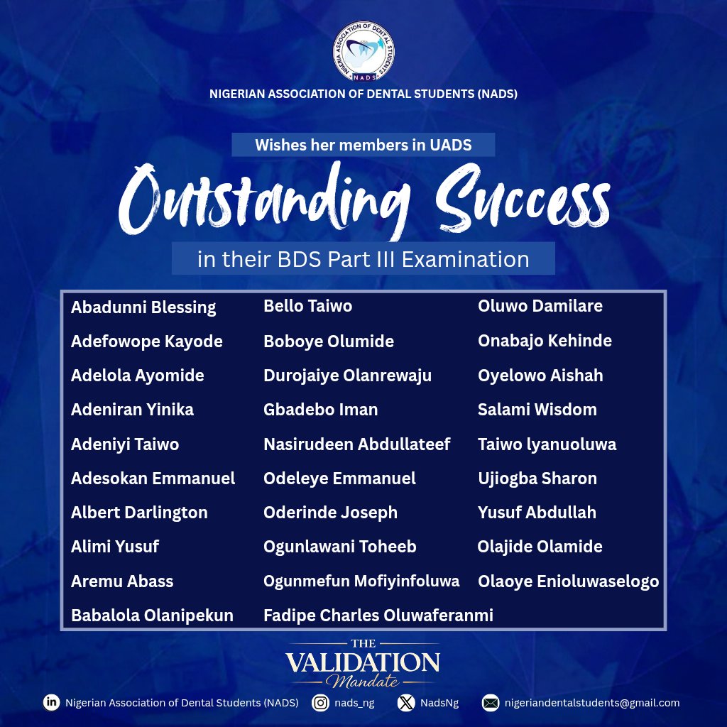 Nigerian Association Of Dental Students (NADS) tweet media