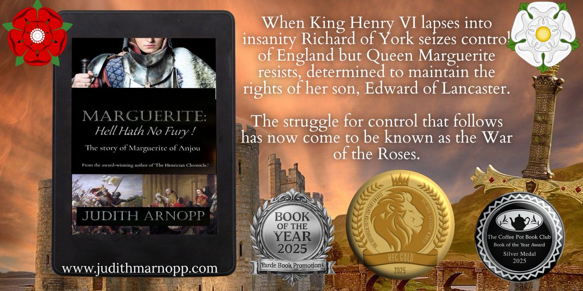 JudithArnopp's tweet image. 'Written with the sensitivity and narrative elegance one might expect from a storyteller of Arnopp’s calibre, this novel offers a portrait of Marguerite of Anjou that is both vivid and compelling, steeped in atmosphere yet driven by character.' #Review

mybook.to/mhhnf