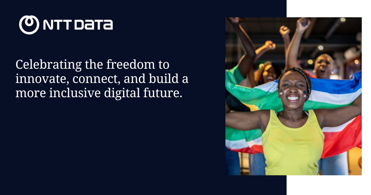 NTTDATAMEA's tweet image. Freedom means more than a moment in history, it’s about access, opportunity, and progress.

This #FreedomDay, NTT DATA reaffirms its commitment to #DigitalTransformation and #Innovation that enable growth, drive inclusion, and help shape a more connected, future-ready SA.