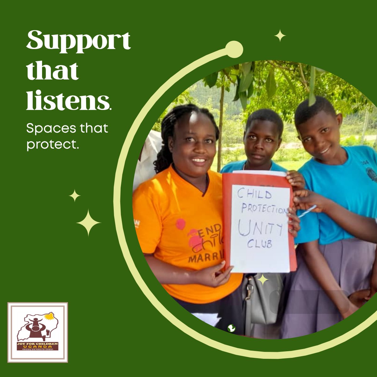 JOYFORCHILDREN's tweet image. Safe spaces and trusted adults protect children.
JFCU’s advocacy camps and outreach give kids the support they need.
Your monthly sponsorship keeps these programs alive.
 shorturl.at/UBdcj 

#SafeSpaces #ChildProtection #TrustedAdults 
@WorldChildhoodFoundation