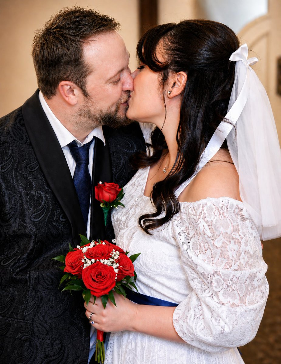VirginiaSlim86's tweet photo. Best day ever!! Married my bff, my soulmate, my everything… officiated by the King.

The chapel was all hubby's idea, and  obviously(!) I was more than thrilled to agree 😂  I said hi to David for all of us 🥰 https://t.co/GQku6CeBMw