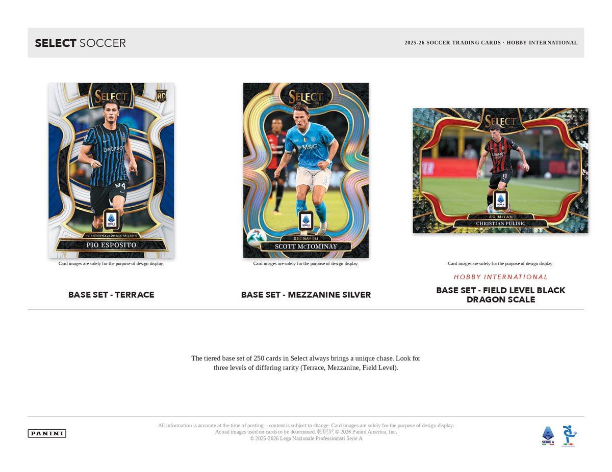製品情報】 2026年5月8日 発売予定 ⚽2025-26 PANINI SELECT SERIE A