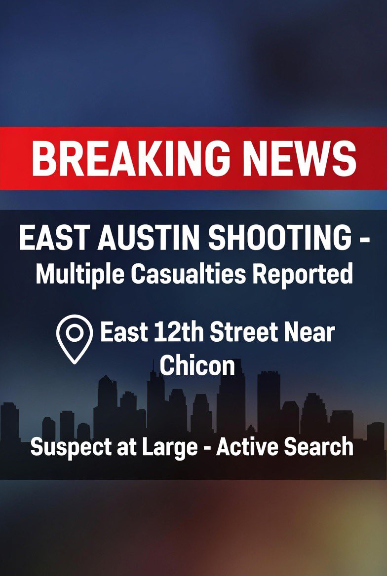 TheLastHopeUSA's tweet image. 🚨 East Austin Shooting: Multiple casualties in the 2000 block of East 12th St near Chicon. Suspect fled, active search ongoing. No public threat. Exact numbers unknown. Avoid area. Developing. #AustinTX