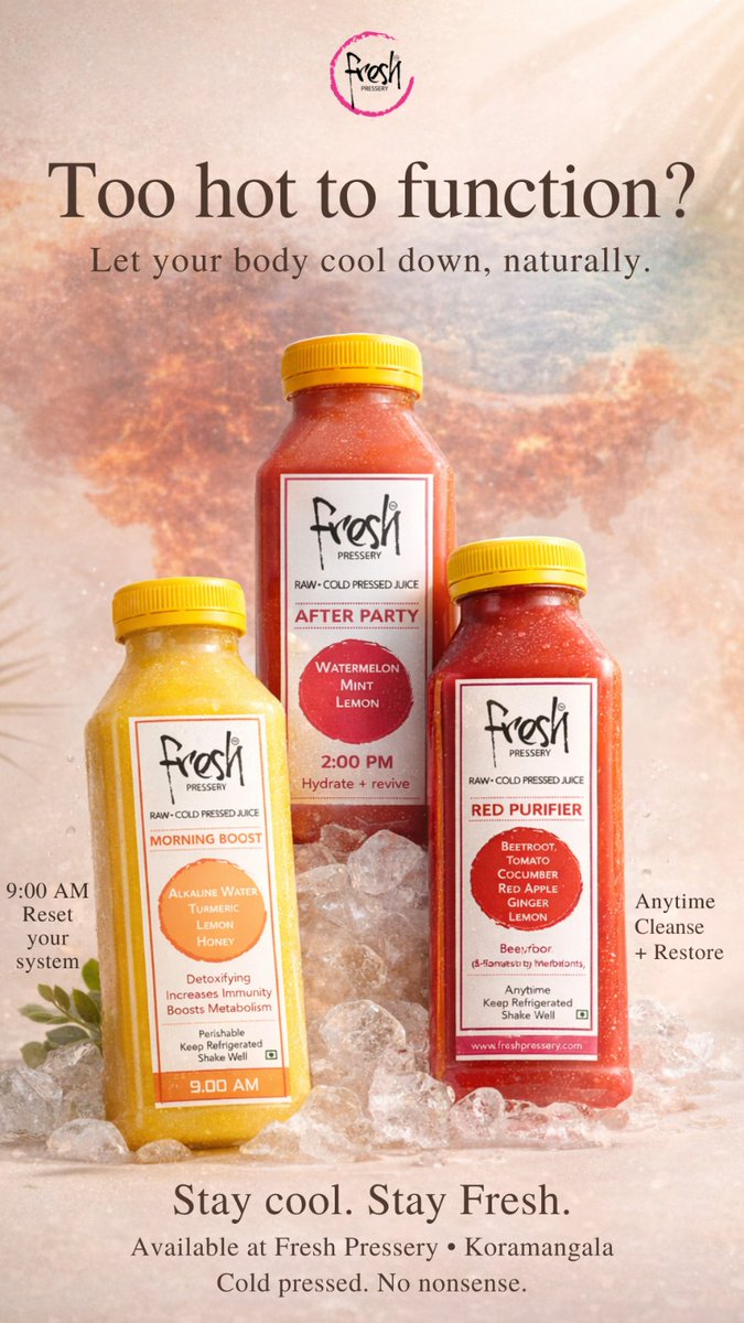 freshpress82318's tweet photo. Drink your cooldown
#FreshPressery #ColdPressedJuiceBangalore #HealthyDrinksKoramangala #DetoxJuiceIndia #SummerDrinksBangalore #JuiceCleanse #NoAddedSugar #WellnessDrinks #CleanEatingIndia #KoramangalaEats #HydrationGoals #FreshAndClean https://t.co/cGBpDAz74e