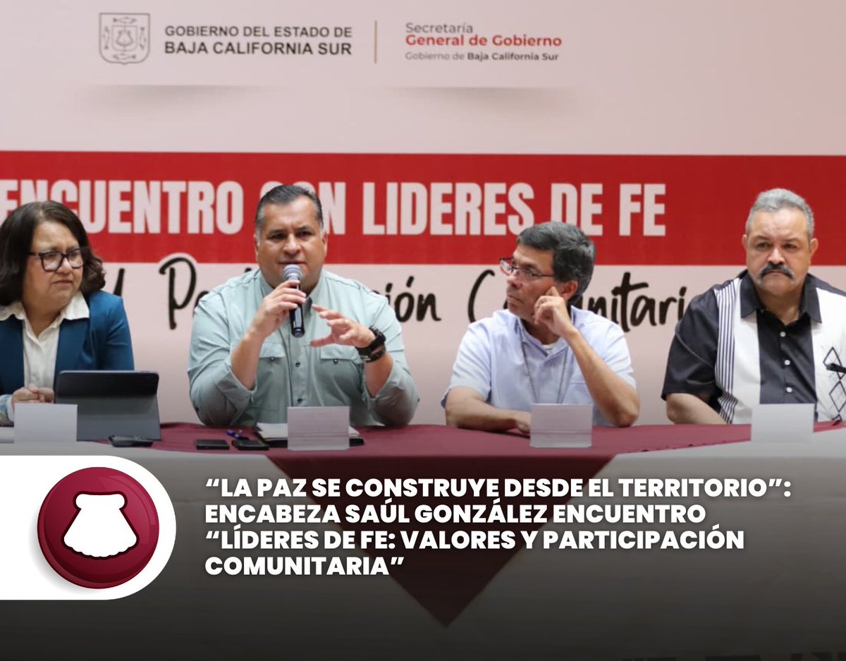 GobBCS's tweet image. 📰 #Noticias | El Gobierno del Estado, a través del Consejo Estatal de Paz y Justicia Cívica, llevó a cabo el encuentro “Líderes de Fe: Valores y Participación Comunitaria”, encabezado por el secretario general de Gobierno, José Saúl González Núñez, con el objetivo de dialogar