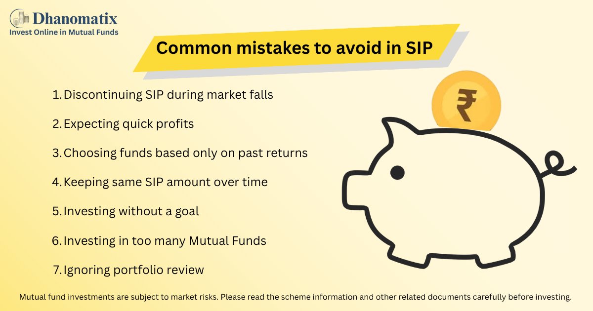 dhanomatix's tweet image. Common mistakes to avoid in #SIP