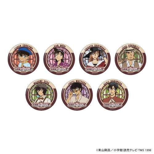 名探偵コナンカフェ グッズ紹介 ／ 缶バッジは3つのバージョンをご用意
