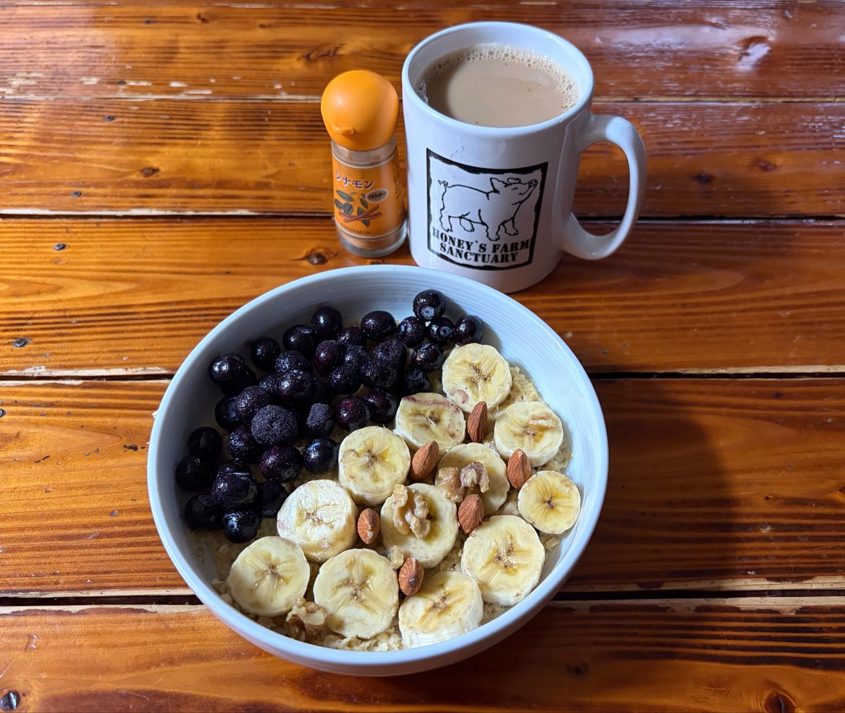 vegelovecat's tweet image. 昼飯は昨夜とーちゃん食わなかったカレー冷まして忘れ長時間出しっぱにしちゃったからしっかり加熱でおじやにした
朝飯はポリッジ
 #vegan #ヴィーガン #保護犬を家族に
腹赤くて写真持って病院に相談 デカいカラーに変えた カラー生活1週間追加😭 舐めれないが長すぎて問題あり すまんサポートする🙏