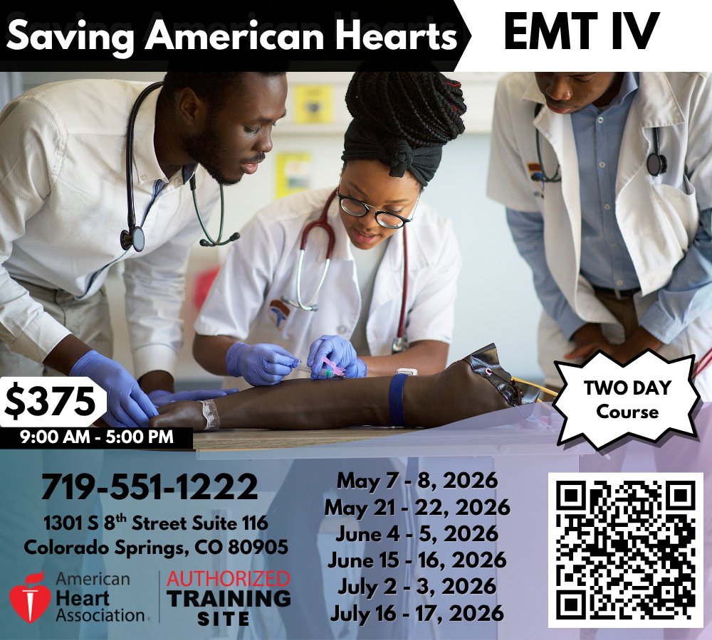 ahaclasses's tweet image. Level up your field skills with IV training.
👉 SavingAmericanHearts.com

#Colorado #ColoradoSprings #Denver #Pueblo #FortCollins #AHA #ACLS #PALS #BLS #PHTLS #NRP #EMTIV #Pediatrics #NicuNurse #SavingAmericanHearts #NurseLife #NurseHumor #NeonatalResuscitationProgram