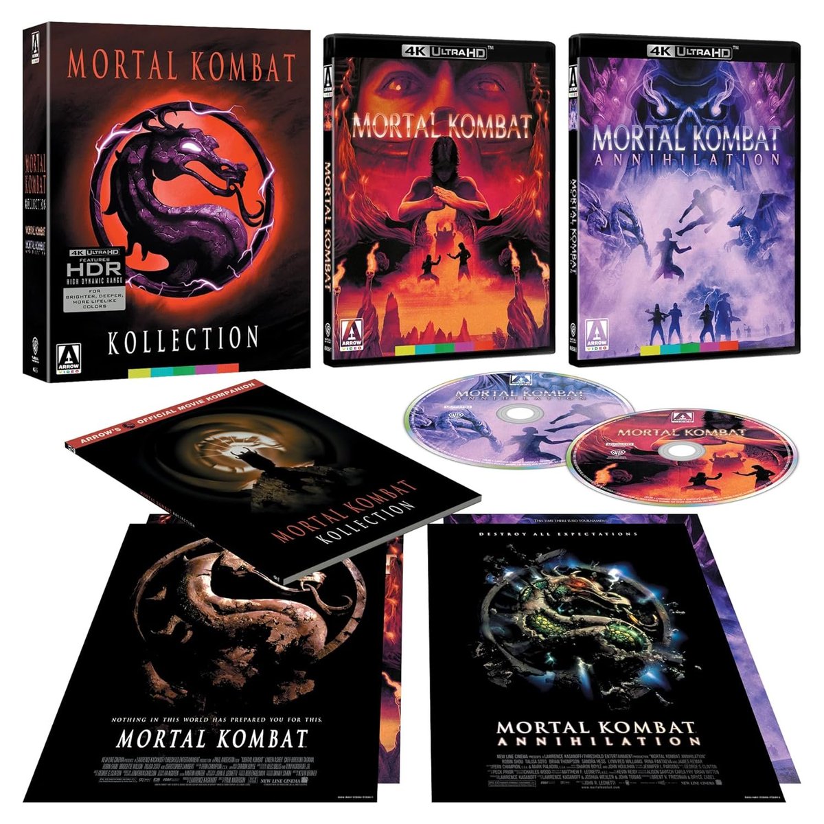 Mortal Kombat Kollection (4K UHD) preorder is $42.22 on Amazon amzn.to/4lXfpjk #ad 

Arrow Video ($50) buff.ly/J8NC4xY

re-releases of the 90s films