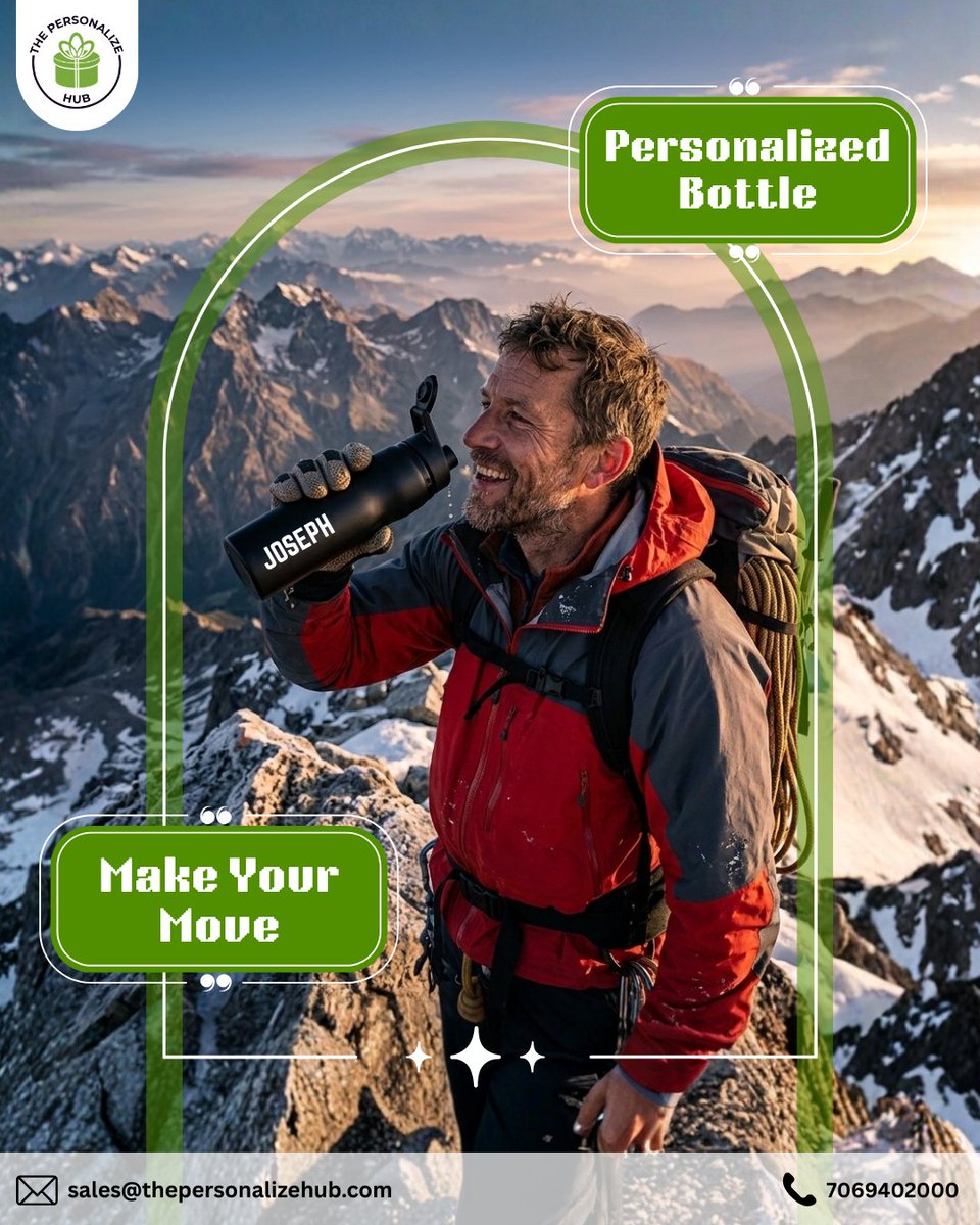 PersonalizeHub_'s tweet image. Make your move with a bottle that’s as rugged as your spirit. From mountain treks to morning gym sessions, keep your hydration personal. ❄️🔥

Get Yours Today!
📧 Email: sales@thepersonalizehub.com

#PersonalizedGifts #OfficeEssentials #CorporateGifts #CustomMade #GiftIdeas
