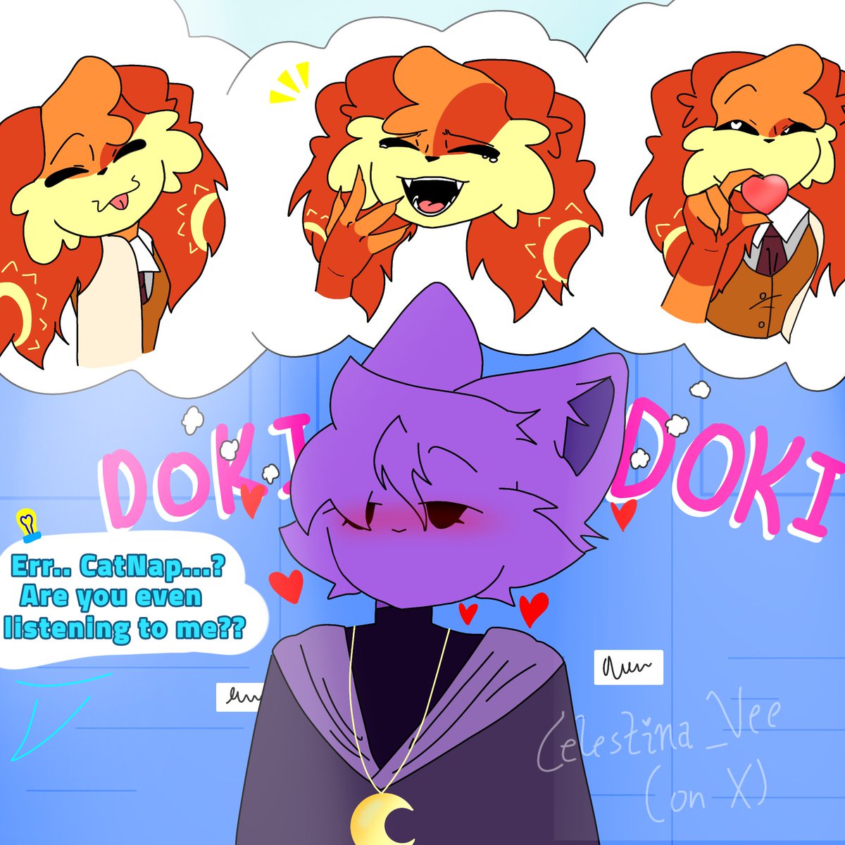 Celestina_Vee's tweet image. Srry If I Made Some Off Mistakes, I Drew This Really Early And I Was Mentally Tired-

Yep, It's A High School AU! :3 (Will Not Show Much) 

"Romantic Thoughts ❤"

Tags 💔:
#SmilingCritters #SmilingCrittersAU #PoppyPlaytime #PoppyPlaytime3 #catnap #dogday #catnapxdogday