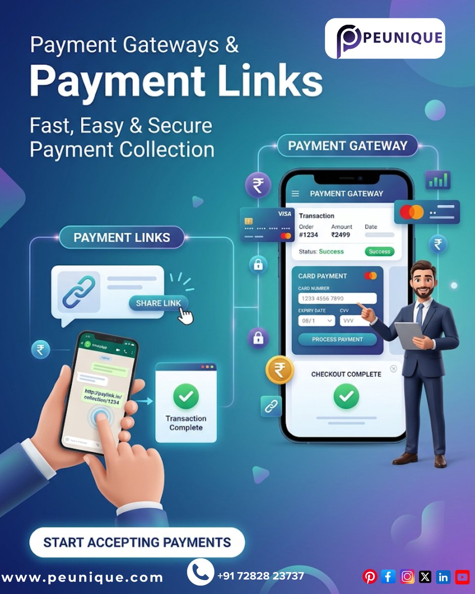 pe_unique's tweet image. Accept payments easily with our Payment Gateway &amp;amp; Payment Links 💳 Fast, secure &amp;amp; hassle-free collection for your business.
📞 +91 72828 23737
🌐 peunique.com
#PeUnique #PaymentGateway #PaymentLinks #OnlinePayments #SecurePayments #DigitalIndia #BusinessGrowth