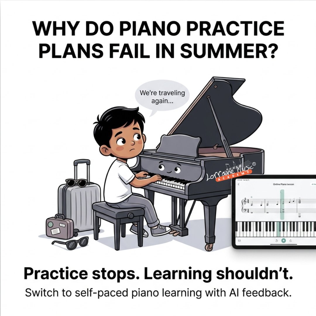 LorraineMusicA's tweet image. Summer travel should not mean the end of your progress on the piano. Keep your momentum going with our self-paced lessons that feature AI feedback. Learn anywhere, anytime!
lorrainemusic.ai/async-beginner… 
#PianoLessons #OnlineLearning #SummerVacation #MusicTips #LearnPiano #EdTechIndia