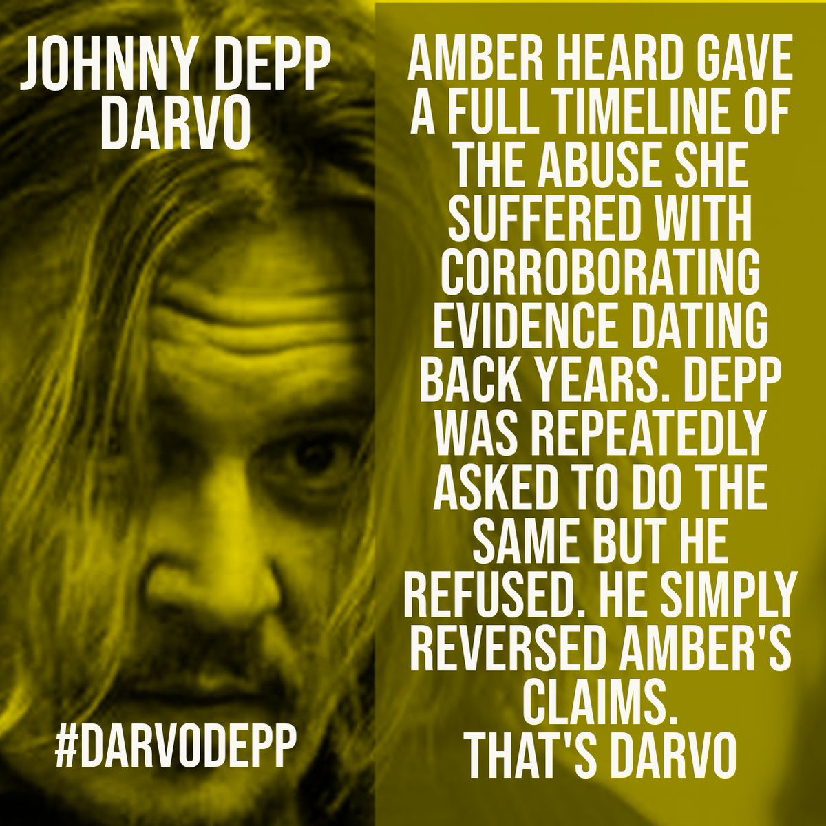 GerryGently's tweet photo. @NotHedyLamar So why'd Depp repeatedly refuse to give a full account of the abuse he claimed he suffered? #DARVODepp https://t.co/v62isuPpTm