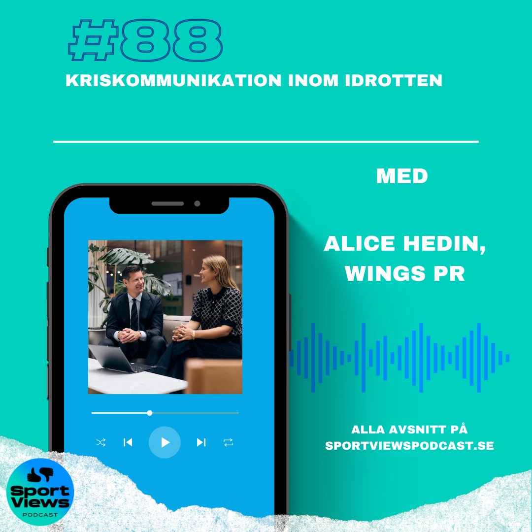 SportViewsPod's tweet photo. 🎙️ Nytt avsnitt ute!
Hur hanterar du en mediestorm inom idrotten?
Vi gästas av Alice Hedin (Wings PR) och pratar:
– Vanligaste kriserna
– Vad organisationer gör fel
– Hur du förbereder dig
🎧 Lyssna: https://t.co/mz2FaxkzhP
#sportbusiness #krishantering #podcast https://t.co/yMIhFXddUI