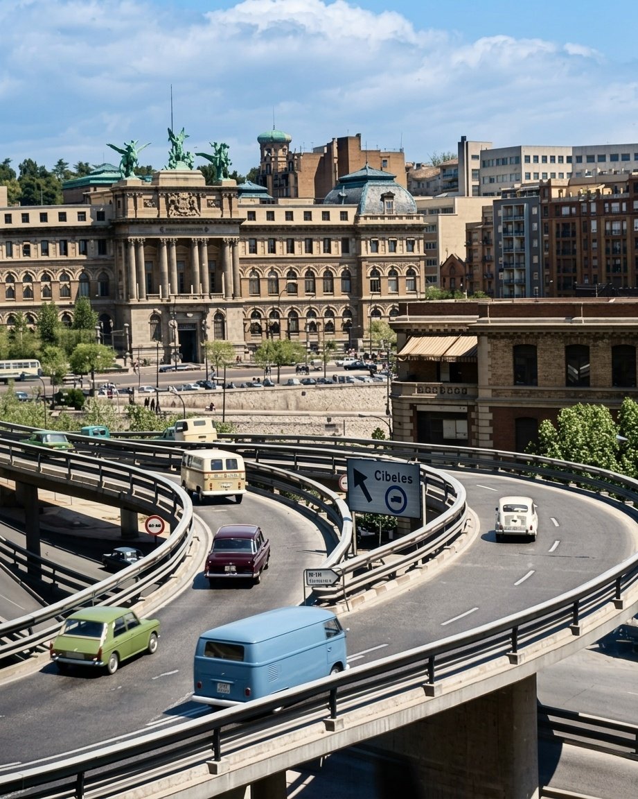 gatopormadrid's tweet photo. El Scalextric de Atocha en el año 1969. Coloreada. https://t.co/yGmrV31quH