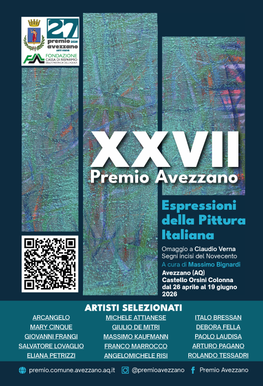 Premio #Avezzano: dopo 25 anni rinasce la storica rassegna dell’arte italiana contemporanea: visitabile al castello Orsini-Colonna fino al 19 giugno.
Marsica #Abruzzo Pescara Chieti Teramo L'Aquila Sulmona Lanciano Vasto Giulianova  #Roma
Informazioni: ⤵️
premio.comune.avezzano.aq.it