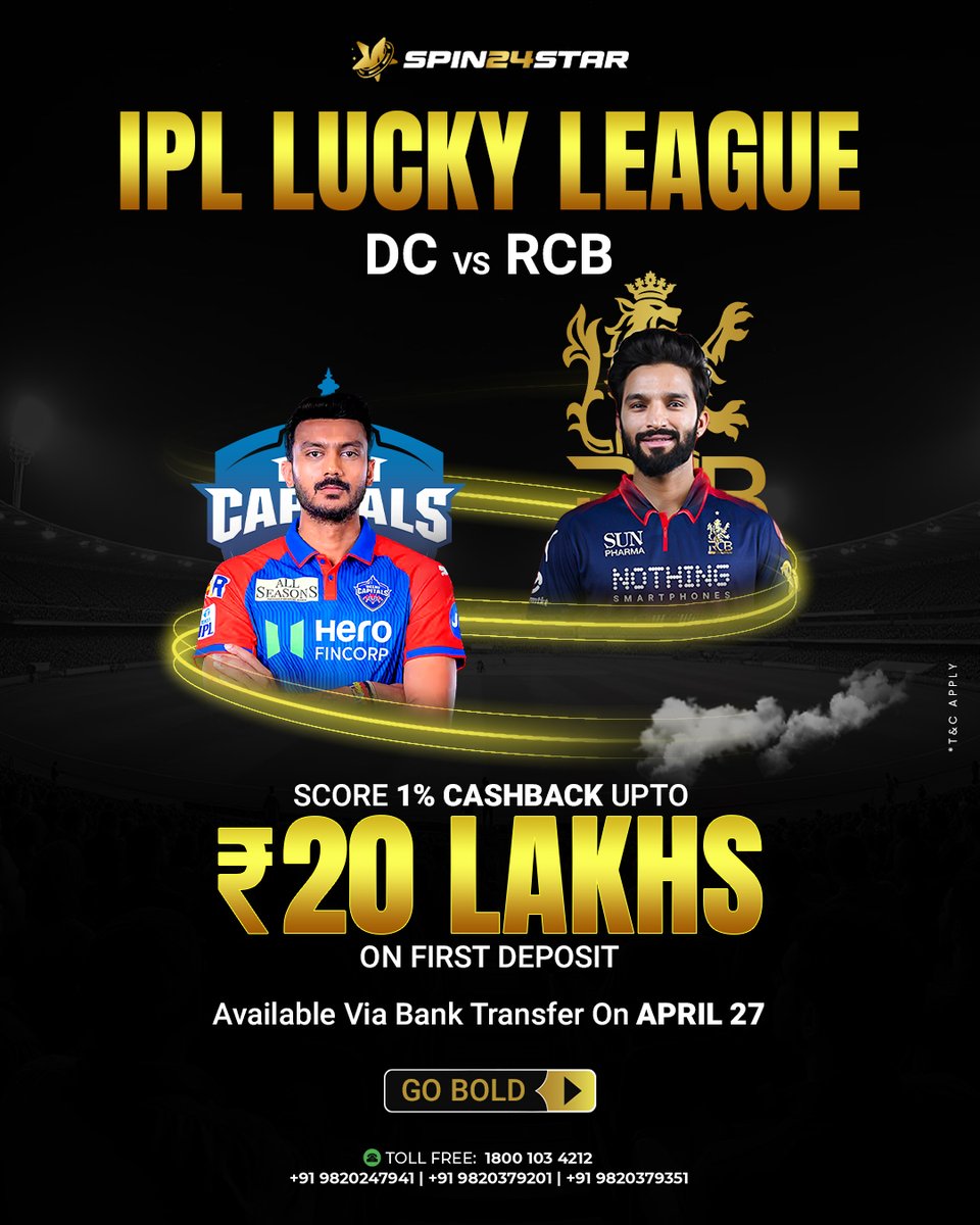 spinstar_in's tweet image. Tonight’s clash isn’t just about runs it’s about making every move work in your favor
Step in, play smart, and let the rewards follow.

#IPL #DCvsRCB #IPL2026 #CricketAddict #CricketLife #T20League #MatchNight #GameTime #WinningMoments #CashRewards #PlayNow #CricketBuzz #Sports