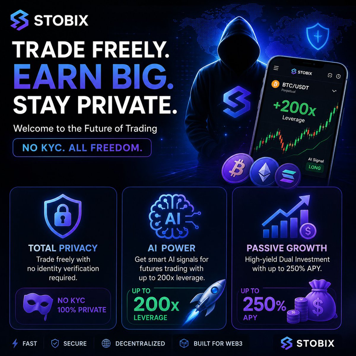 Tired of endless KYC and slow exchanges? Upgrade your game with <a href="/stobixcom/">Stobix | AI 200X Trading</a>
Total Privacy: Trade freely with no identity verification required.
AI Power: Get smart signals for futures trading with up to 200x leverage.
Passive Growth: High-yield Dual Investment with up to 250% APY