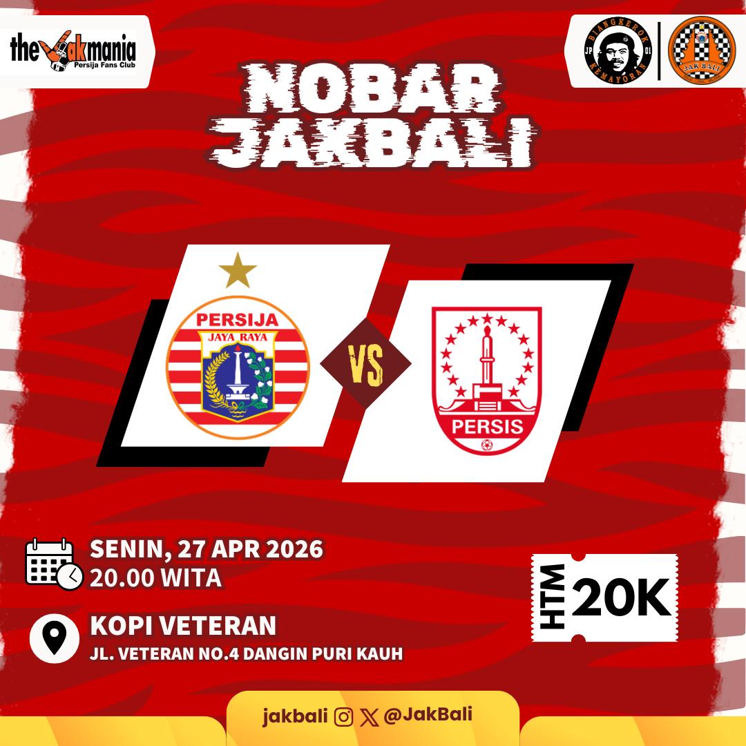 JakBali's tweet photo. Nobar lagi kita malam ini di kopi veteran jam 8 wita
#PersijaDay https://t.co/glAHHc1lUi