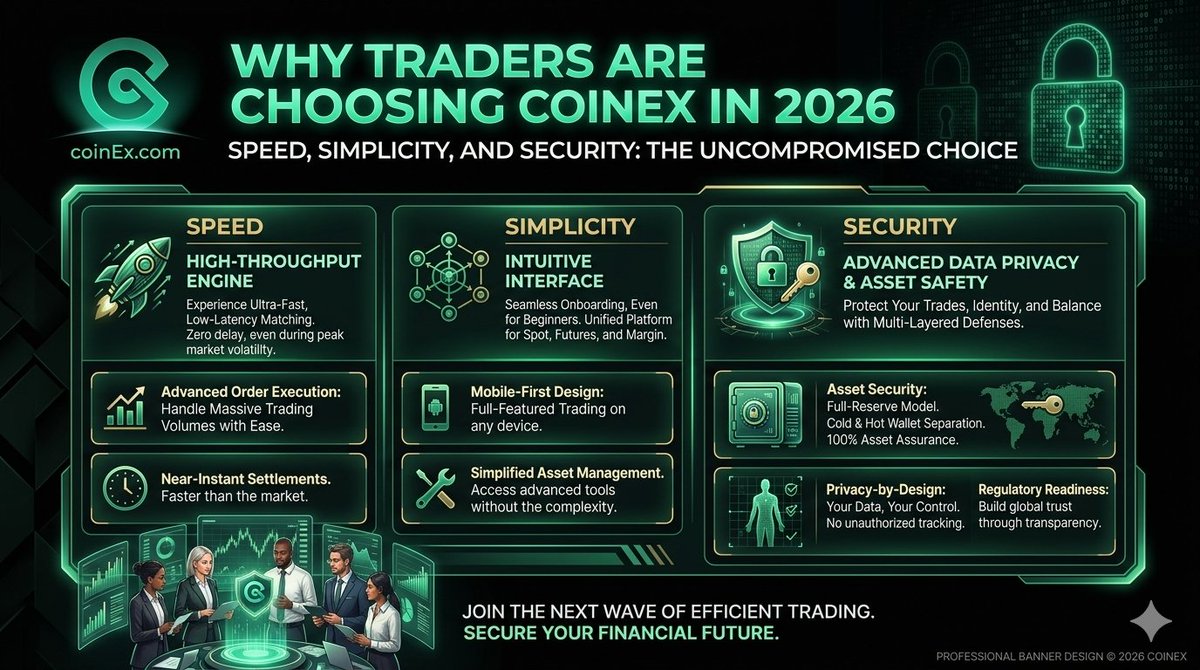 mark_greaat's tweet image. In 2026, traders are choosing @coinexcom for a reason lightning-fast execution, intuitive design, and a security-first architecture. It’s not just a platform, it’s a complete trading environment built for precision, trust, and performance.
#CoinEx #CoinExCreator