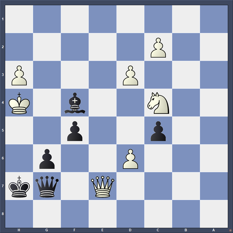 NewInChess's tweet image. Black to play and win.
Hacker – Perske, 2nd Bundesliga Sud 2025/26.
Can you find the winning move?
Come back to see the solution tomorrow.
See what's new at: newinchess.com/what-s-new
#chess #chesspuzzle #tactics