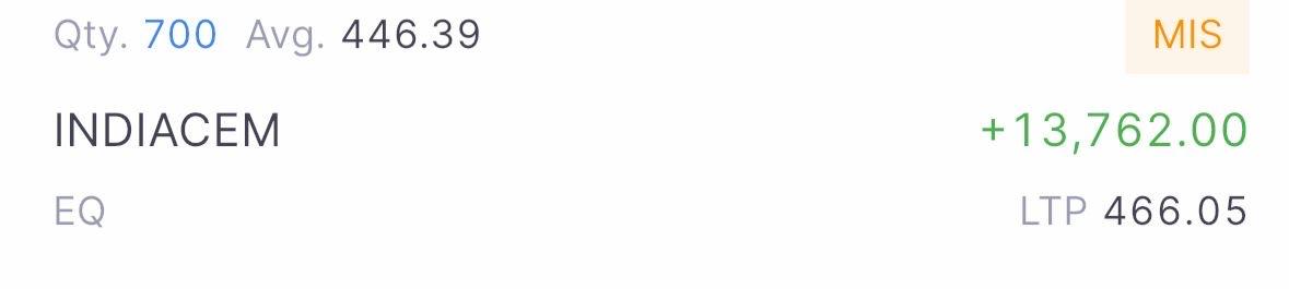 Tradewithabhay8's tweet image. #INTRADAY

#INDIACEM 443 TO 467 Booked around 5% 🚀
INTRADAY KING BOLTE 👑