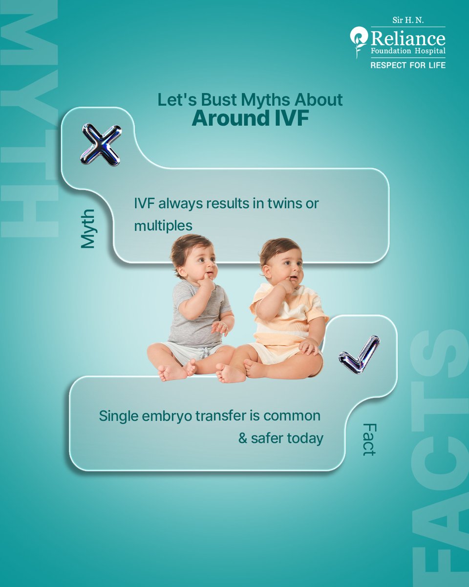 RFhospital's tweet photo. Let’s clear the air around IVF.

There are many misconceptions but the truth is, IVF is a safe, advanced and personalised fertility solution that can support individuals and couples across different stages of their journey.

From age myths to treatment options, understanding the facts empowers you to make informed decisions about your fertility. Because the right information can make all the difference.