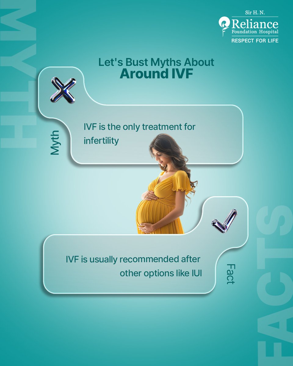 RFhospital's tweet photo. Let’s clear the air around IVF.

There are many misconceptions but the truth is, IVF is a safe, advanced and personalised fertility solution that can support individuals and couples across different stages of their journey.

From age myths to treatment options, understanding the facts empowers you to make informed decisions about your fertility. Because the right information can make all the difference.