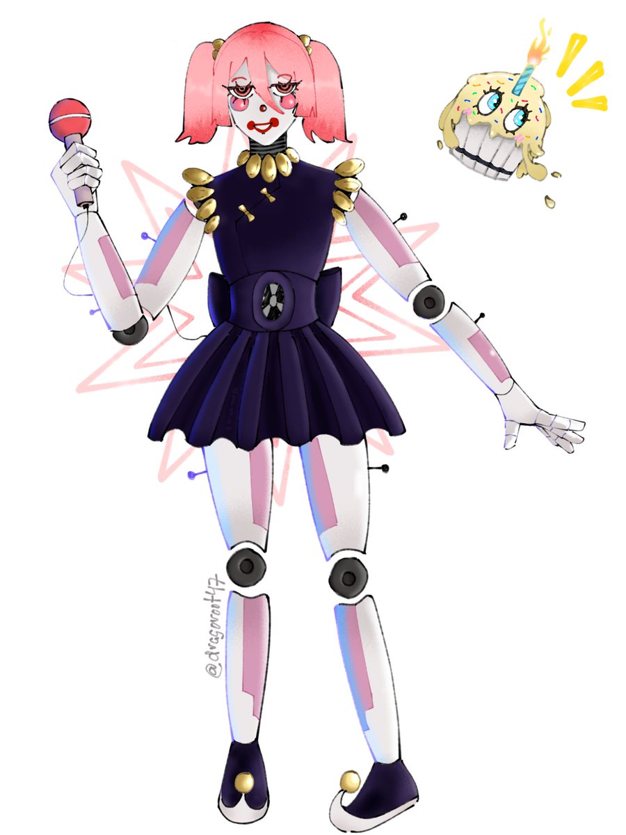 dragoroot47's tweet photo. (Kagurabachi X FNAF)
Hiruhiko and Char as Circus Baby and Cupcake. 

#kagurabachi #bachiart #fnaf #fnafbachi #hiruhiko #charkyonagi #crackcrossover https://t.co/h2XcQ9swT3